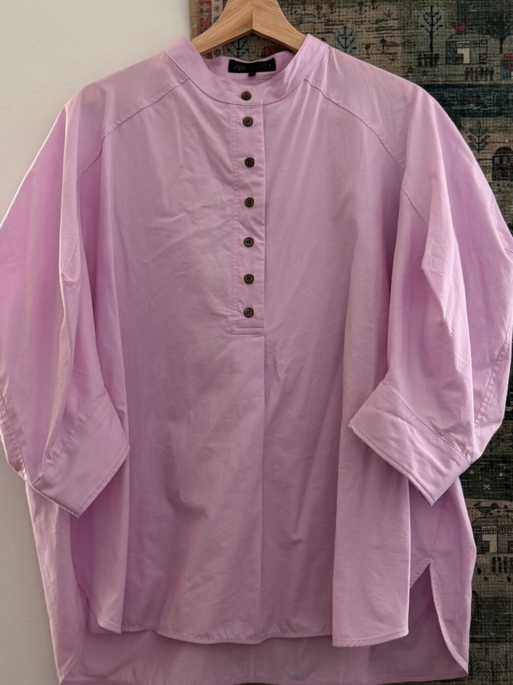 Zara Pink Shirt with Voluminous Sleeves – XL
